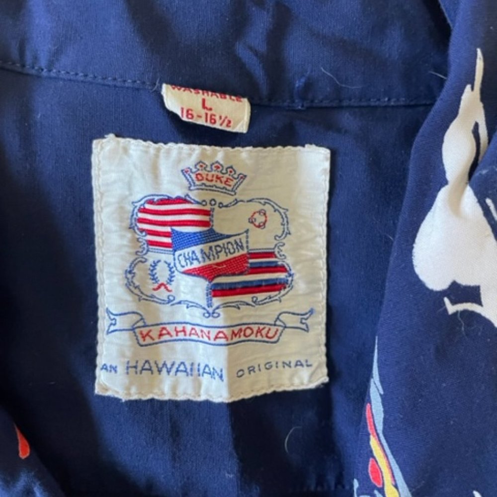 COPY - Rare Vintage Kahanamoku Hawaiian Shirt Size M (says L but fits like M) - Picture 2 of 4